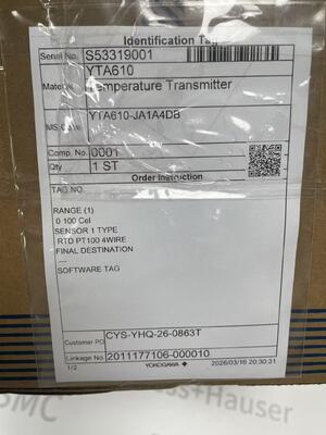 요코가와 YTA610-JA1A4DB 온도 송신기
