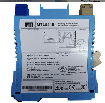 MTL5546 MTL 격리 드라이버 라인 결함 검출을 가진 4 ∼ 20mA HART® 밸브 위치기