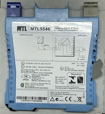 MTL5546 MTL 격리 드라이버 라인 결함 검출을 가진 4 ∼ 20mA HART® 밸브 위치기