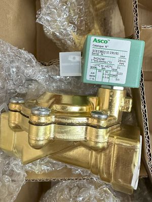 ASCO SCE238D008EMO.24/DC - 청동체, EPDM, G1/2, 2/2 NC, 시리즈 238 소레노이드 밸브 파일럿 작동 파일럿에 탑재