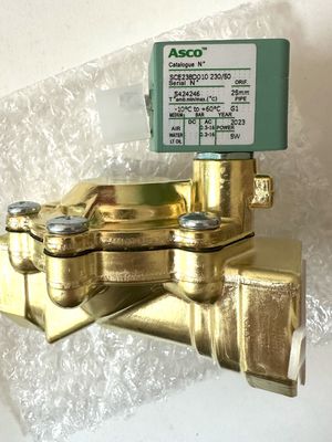 ASCO SCE238D008EMO.24/DC - 청동체, EPDM, G1/2, 2/2 NC, 시리즈 238 소레노이드 밸브 파일럿 작동 파일럿에 탑재