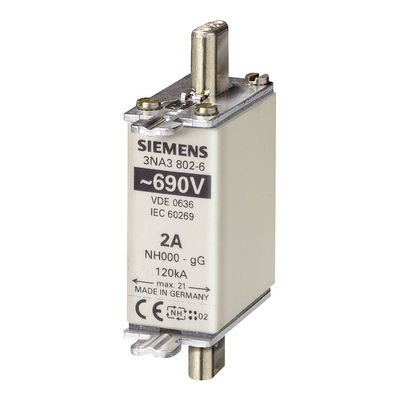 Siemens 3NA3814-6 저압 HRC 퓨즈 엘리먼트 (측정 범위 30 bar 및 작동 중 타원형 플랜지)