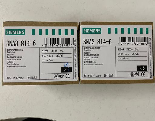 Siemens 3NA3814-6 저압 HRC 퓨즈 엘리먼트 (측정 범위 30 bar 및 작동 중 타원형 플랜지)