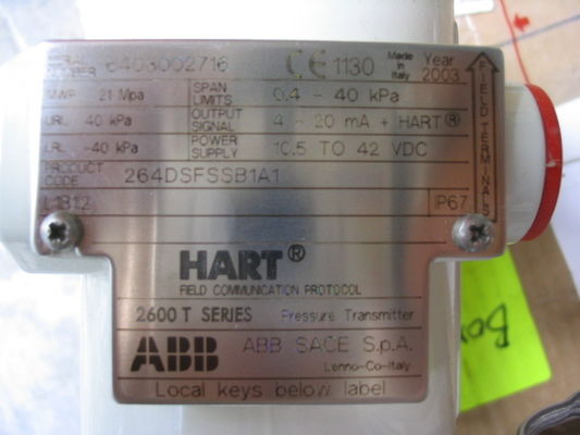 ABB 264DSFSSB1A1 2600 T 시리즈 압력 트랜스미터 NAMUR 장착 및 최적의 공정 제어를 위한 FDI/FDT 기술