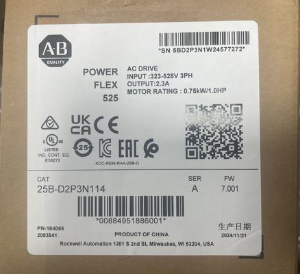 Allen-Bradley 25B-D017N114 가변 주파수 드라이브, ± 10V 0…20 mA 출력 범위, 1.4 GHz 프로세서 속도