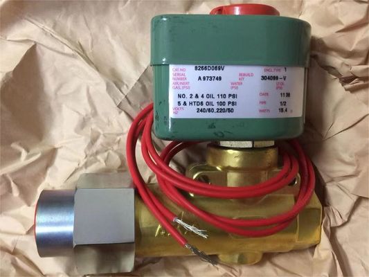 8266D069V 1/2 "NPT 에머슨 ASCO 2 차원 솔레노이드 밸브 연료 오일 120VAC 1/4" 구멍