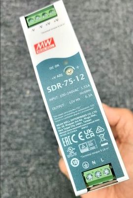 MW 평균 우물 SDR-75-12 12V 6.3A 75W 단일 출력 산업 DIN 철도 전원 공급