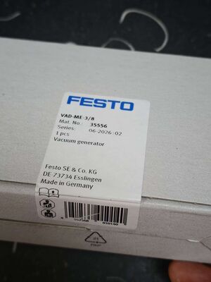 FESTO VAD-ME-38 진공 발생기, 공압 이젝터